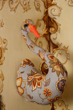 Bleu poussière-fleur florale/cygne 